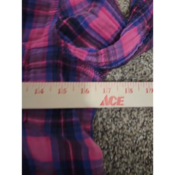 VTG Womens Victorias Secret PINK plaid Button Up Shirt Y2k Cabin Barbiecore - Picture 11 of 14